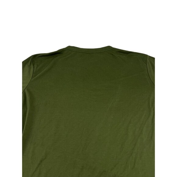 Shein Colorblock T-Shirt In Green Brown Embroidered Deer Logo Streetwear Casual - Picture 12 of 13